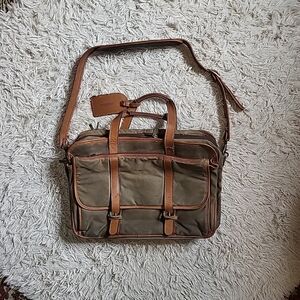 Vintage Korchmar Briefcase Laptop Canvas & Leather Office Travel Commuter Bag